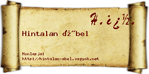 Hintalan Ábel névjegykártya